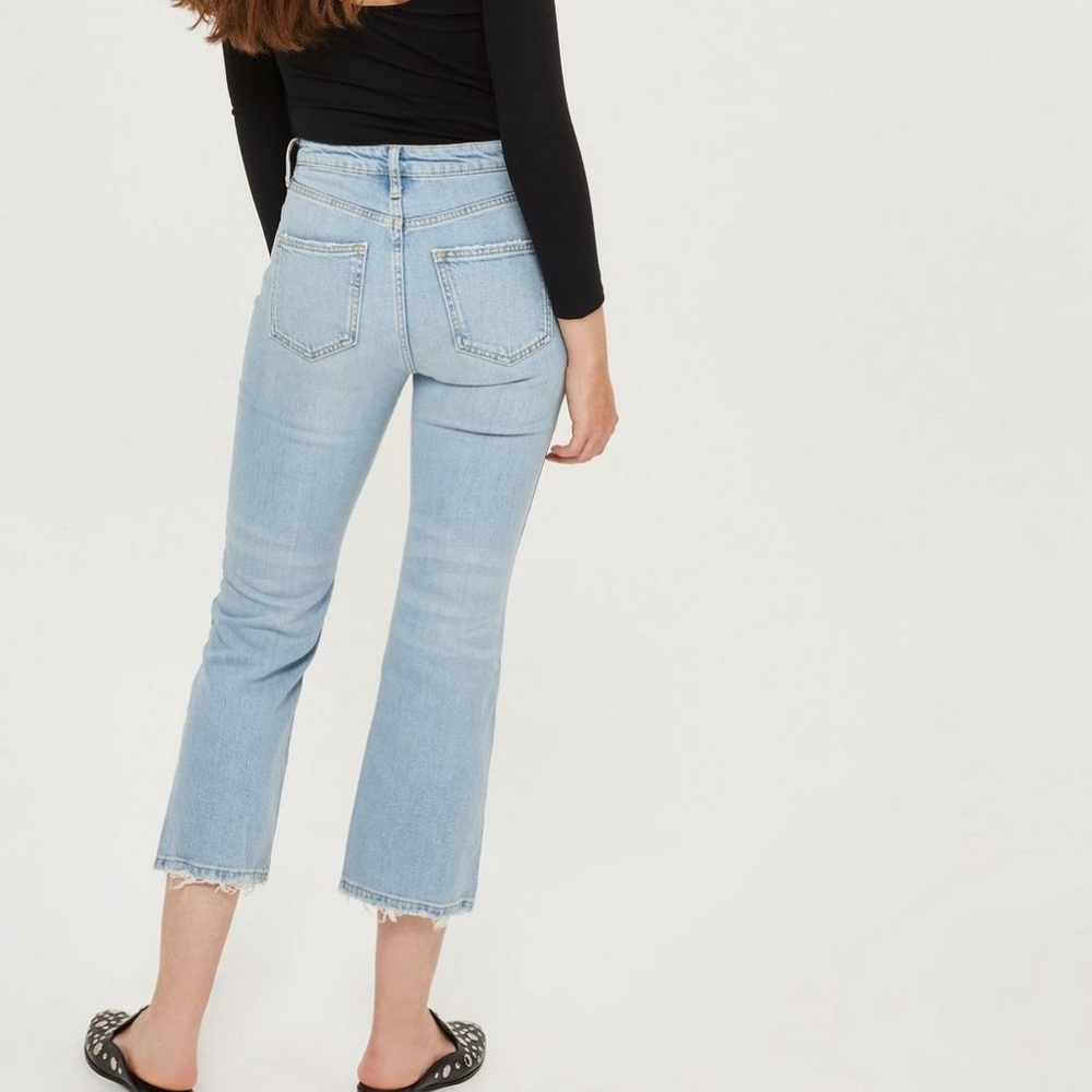 Topshop Dree Jeans Light Wash W27 L32 Frayed Hem